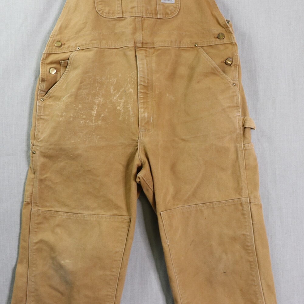Vintage Carhartt Duck Overalls Men’s 42x30 Brown Workwear USA Made Distressed - Picture 8 of 16